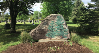 rock at Evergreen Cemetery